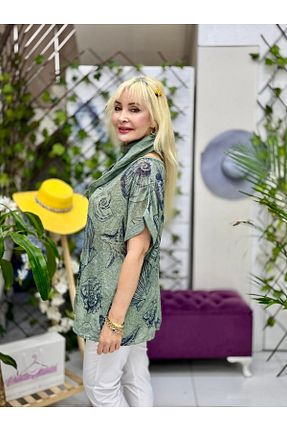 بلوز سفید زنانه طرح دار Punta Otantik - کد 936910109