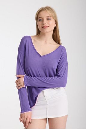 بلوز بنفش زنانه ساده Su Moda - کد 929988086