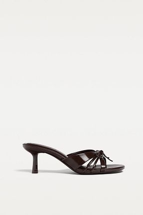 صندل قهوه ای زنانه پاشنه نازک Stradivarius - کد 897866957