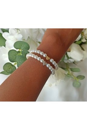 دستبند جواهر متالیک زنانه مروارید MAKSESUAR - کد 936925273
