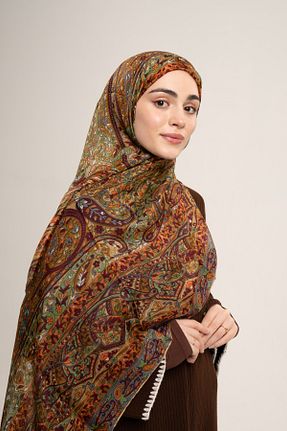 شال قهوه ای زنانه ابریشم Store - کد 864935998