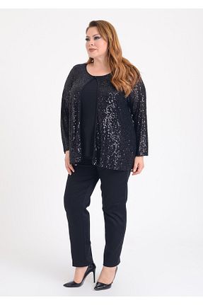 بلوز سایز بزرگ مشکی زنانه سایز بزرگ LİLAS XXL - کد 846481322