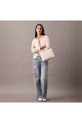 کیف دستی نباتی زنانه چرم خالص Calvin Klein - کد 927777591