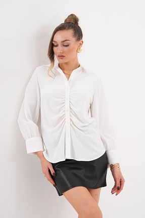 بلوز سفید زنانه ساده Flame İstanbul Butik - کد 937246902