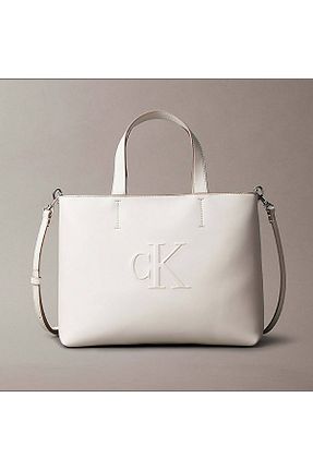 کیف دستی نباتی زنانه چرم خالص Calvin Klein - کد 927777591