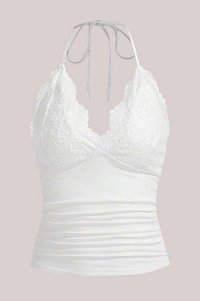 تیشرت سفید زنانه کراپ Karakedi - کد 937255263