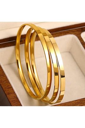 دستبند استیل (فولاد) طلائی زنانه استیل ضد زنگ İNN JEWELLERY - کد 766714527