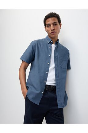 پیراهن آبی مردانه رگولار Marks & Spencer - کد 937237509