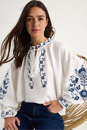 پیراهن سفید زنانه رگولار Bianco Lucci - کد 937247799