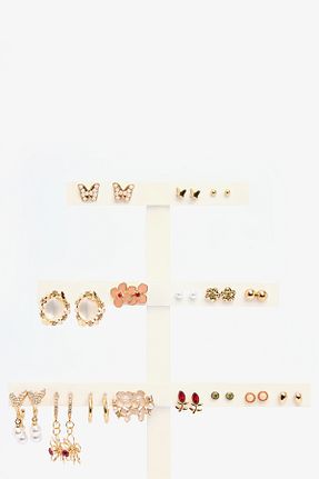 گوشواره جواهر طلائی زیرکن Penti - کد 934078455