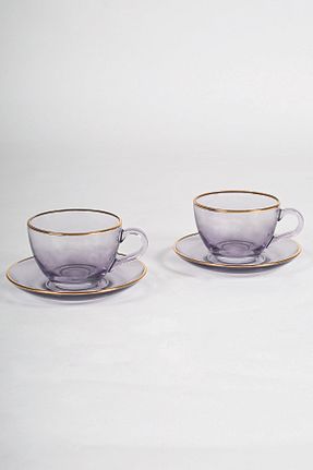 فنجان چای بنفش شیشه Rakle - کد 6872988