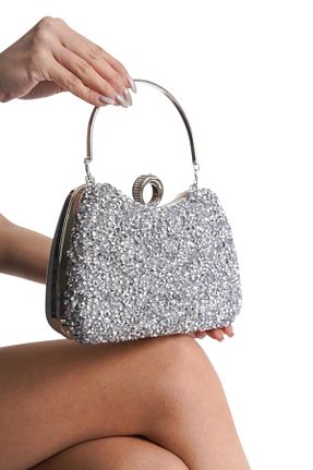 کیف مجلسی طوسی زنانه فلزی Melissa Boutique - کد 937257234