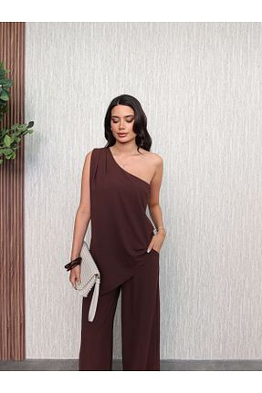 ست بالاتنه و پائین تنه قهوه ای زنانه بافتنی ESRAHELVACI - کد 937276753