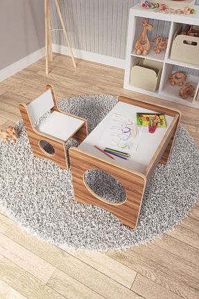 میز بازی و فعالیت قهوه ای MDF zeo wood design - کد 790507291