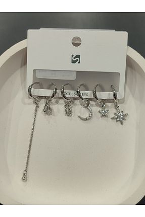 گوشواره جواهر طوسی مروارید Bijutek - کد 937280236