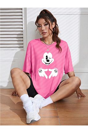 تیشرت صورتی زنانه اورسایز Hunors Sportswear & Company - کد 903926876
