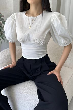 بلوز سفید زنانه ساده Fav Style - کد 937307456