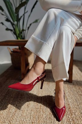 کفش پاشنه بلند کلاسیک زرشکی زنانه چرم مصنوعی POLKA STORE - کد 937313484