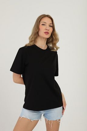 تیشرت مشکی زنانه Relaxed onetwothree - کد 937329109