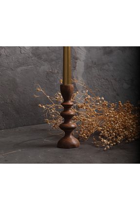 شمعدان و شمع گیر قهوه ای چوب SAMMWOOD - کد 833586967