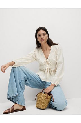 بلوز بژ زنانه ساده Marks & Spencer - کد 937363466