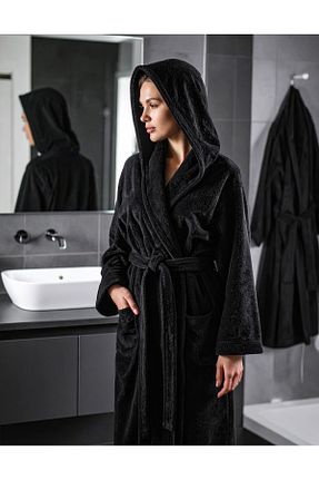 حوله پالتوئی مشکی زنانه embays collection - کد 888171300