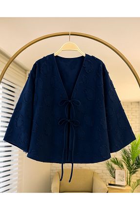 تونیک حجاب سرمه ای زنانه پلی استر Nergis Neva Butik - کد 850307699