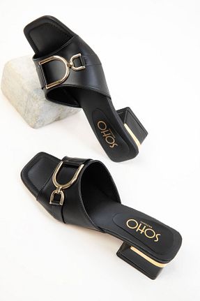 کفش پاشنه بلند کلاسیک مشکی زنانه چرم مصنوعی SOHO - کد 934260640
