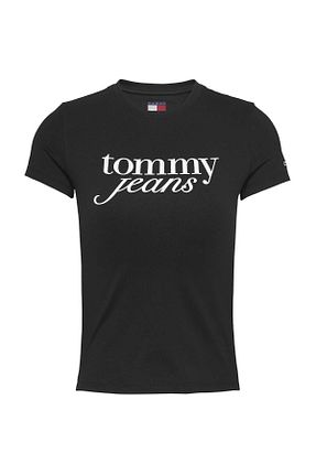 تیشرت مشکی زنانه یقه دوچرخه Tommy Hilfiger - کد 885692161