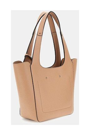 کیف دوشی بژ زنانه چرم مصنوعی Guess - کد 922701056