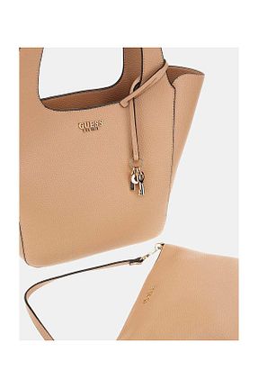 کیف دوشی بژ زنانه چرم مصنوعی Guess - کد 922701056