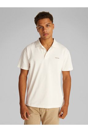 پولوشرت سفید مردانه پنبه ای Calvin Klein - کد 902387465