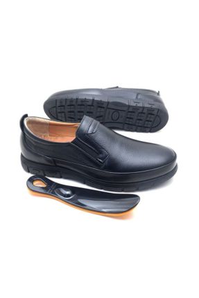 کفش کژوال مشکی مردانه چرم طبیعی پاشنه کوتاه ( 4 - 1 cm ) پاشنه ساده کد 138610524