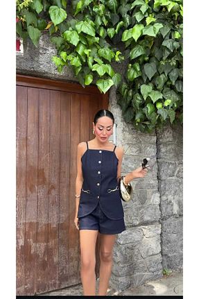ست بالاتنه و پائین تنه سرمه ای زنانه جین MODA - کد 936968372
