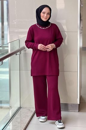 ست بالاتنه و پائین تنه بنفش زنانه بافتنی Missemramiss - کد 919882282