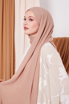 شال بژ زنانه پلی استر LuvenSara - کد 937427396