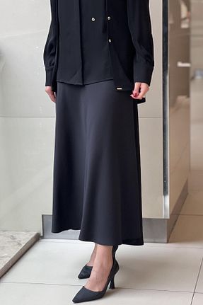 دامن مشکی زنانه پارچه senna - کد 925416709