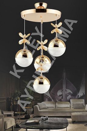 لوستر طلائی فلزی KUZEY AYDINLATMA - کد 773058318