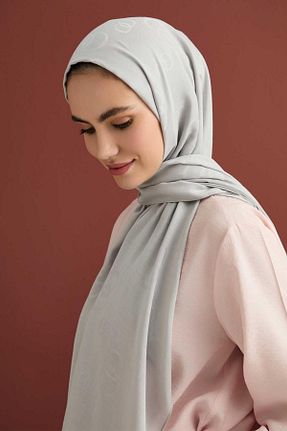 شال طوسی زنانه ابریشم Imannoor - کد 845183653