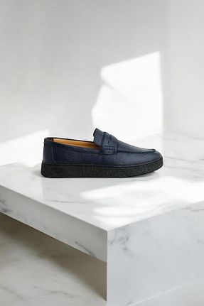 کفش لوفر سرمه ای مردانه نبوک Greyybull Shoes - کد 937573570