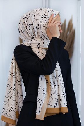 شال بژ زنانه Medine İpeği Vissona - کد 650977545