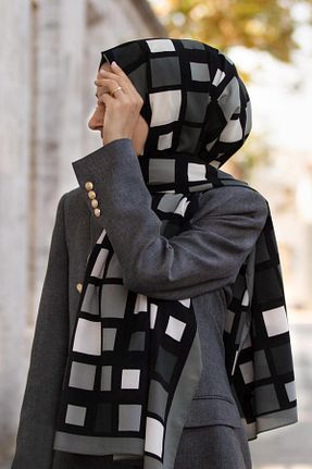 شال طوسی زنانه Medine İpeği Vissona - کد 762877576