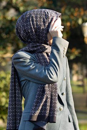 شال طوسی زنانه Medine İpeği Vissona - کد 469664906