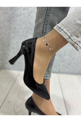 کفش پاشنه بلند کلاسیک مشکی زنانه چرم لاکی ayakkabiyolla - کد 937493416