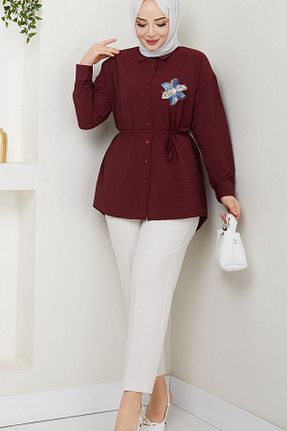 پیراهن حجاب زرشکی زنانه Relaxed HİFADEN - کد 937489943