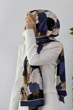 شال سرمه ای زنانه Medine İpeği Vissona - کد 827956649