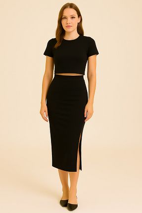 ست بالاتنه و پائین تنه رنگی زنانه بافتنی Giyim Dünyası - کد 937508657
