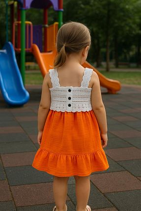 لباس نارنجی بچه گانه بافتنی LUNA FSH - کد 937686695