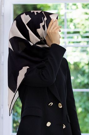 روسری مشکی پلی استر VİOLLA - کد 890098025