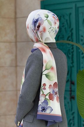 شال سرمه ای زنانه Medine İpeği Vissona - کد 888723881